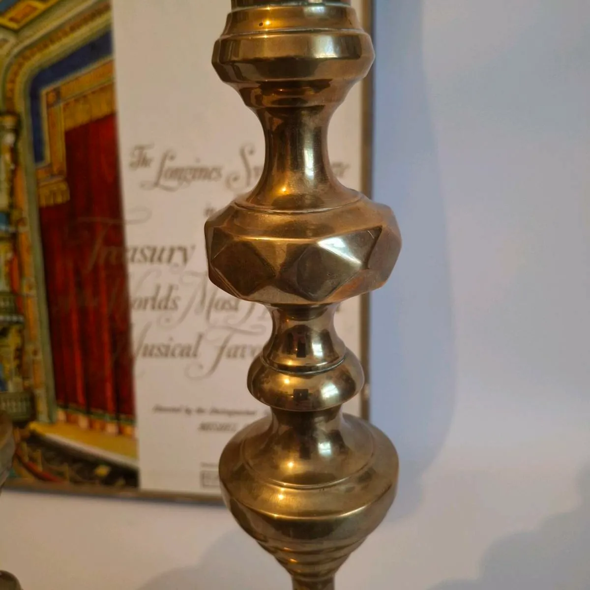 Tall Pair of Brass Candlestick Holders - Image 3