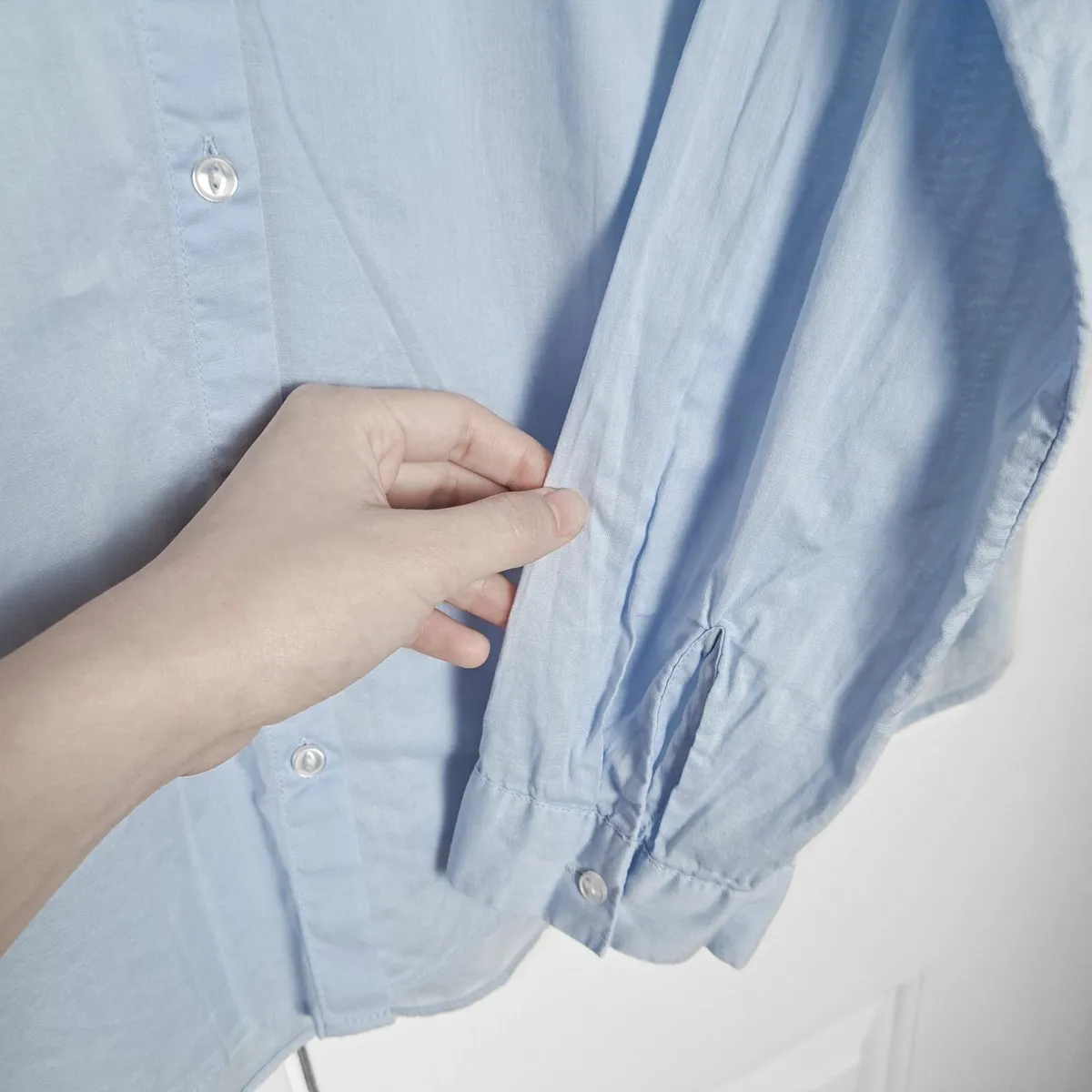 H&M Light Blue Long Sleeve Button Up Shirt 10UK - Image 4