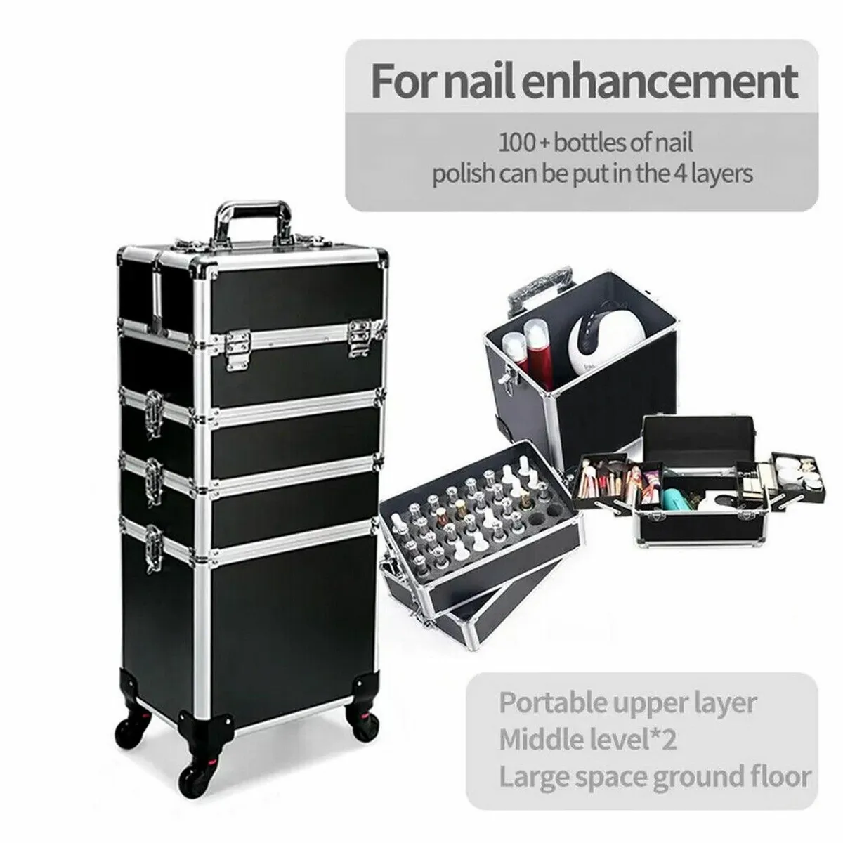 Cosmetic Case Makeup Trolley Beauty Organizer - Image 4
