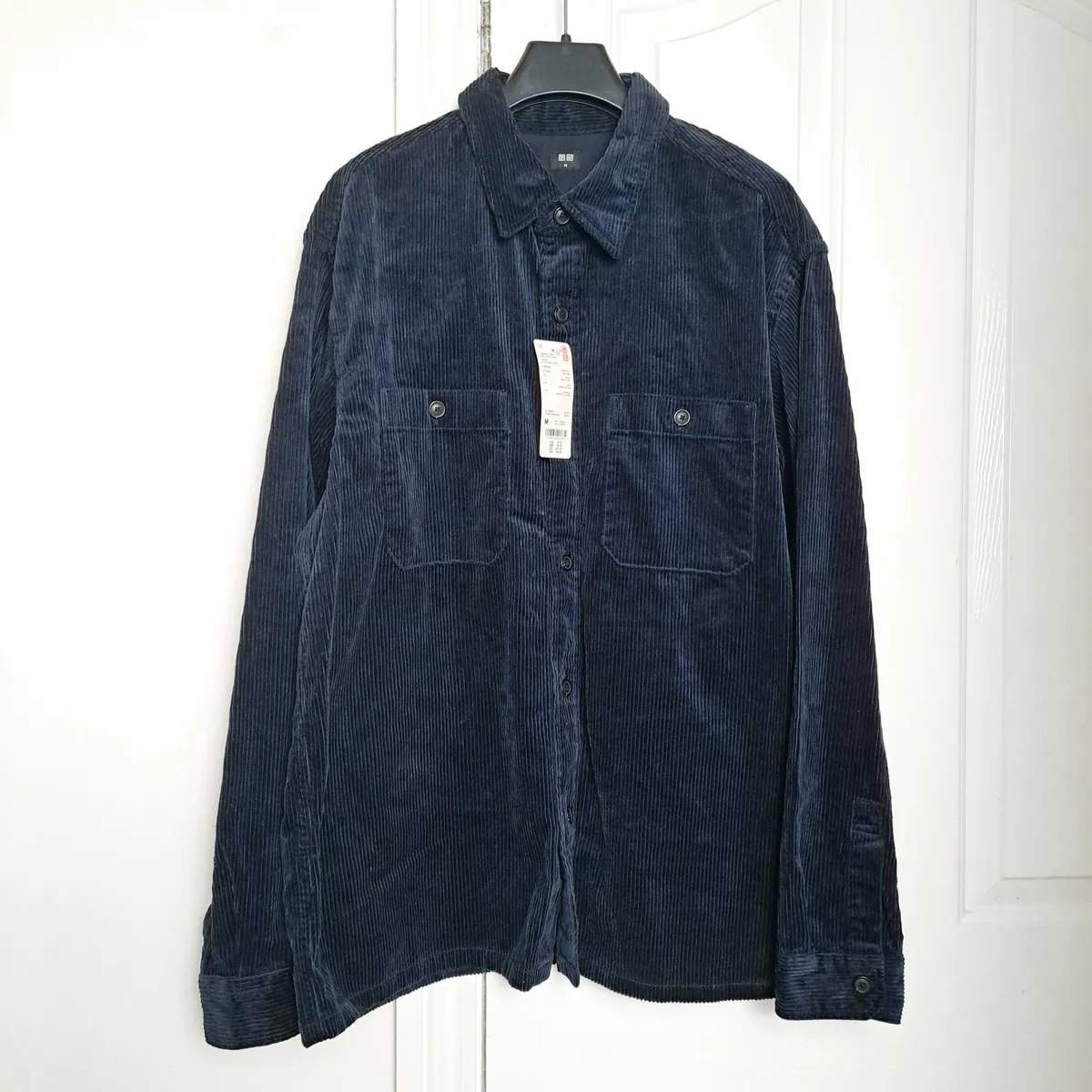 Uniqlo Navy Blue Corduroy Mens Jacket Overshirt M - Image 1