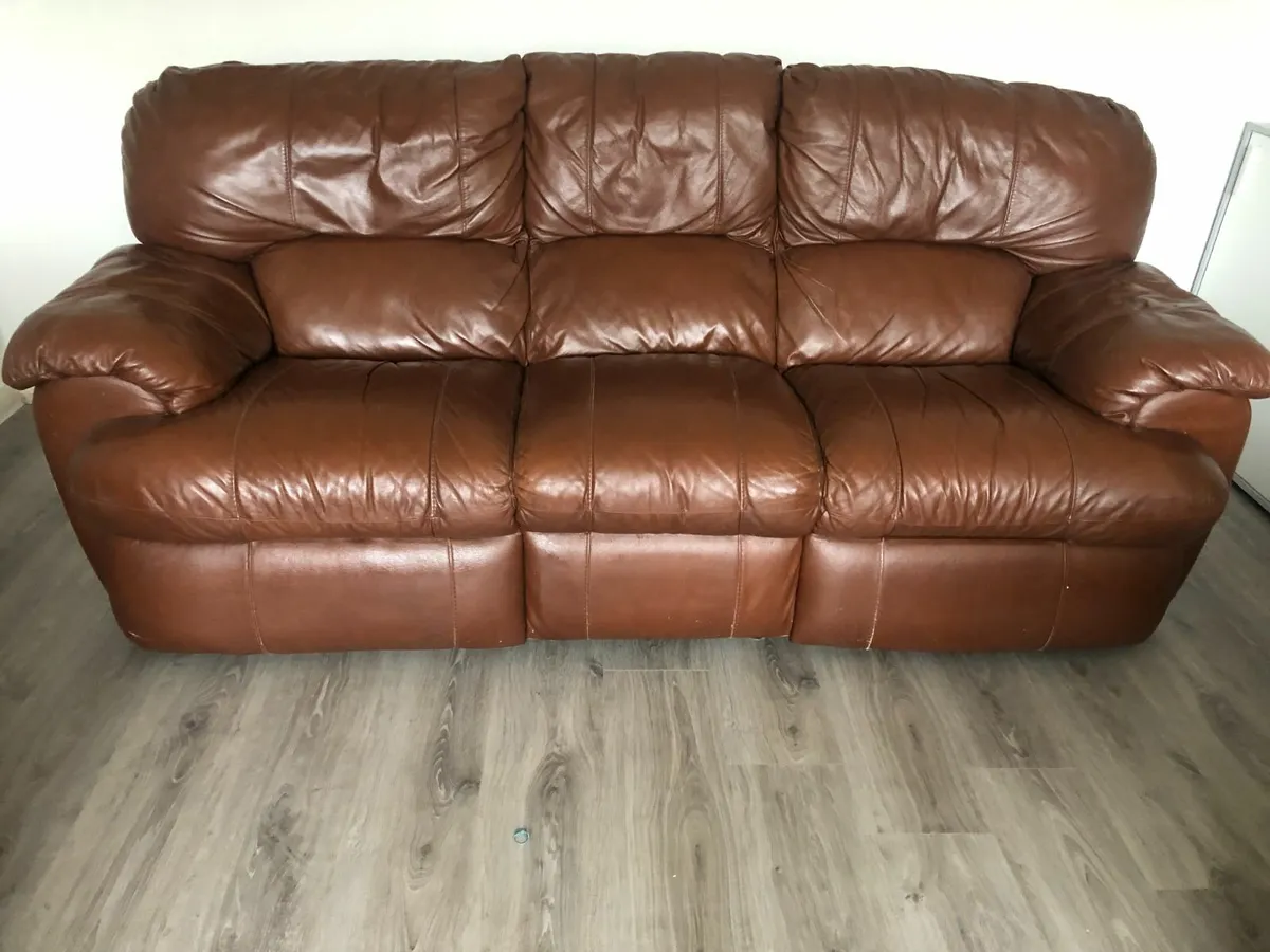 Three-seater leather sofa - Image 2