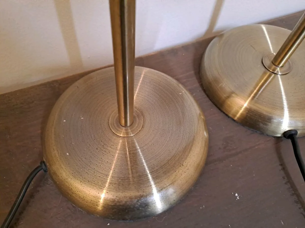 2 brass and glass lamps - Image 4