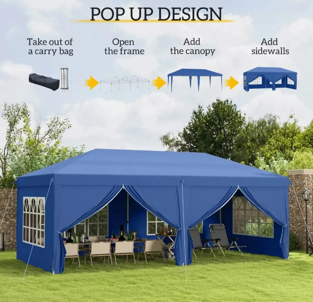 Gazebo Pop-up heavy-duty 6×3m - Image 3