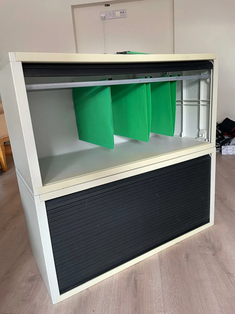 2 x Lateral Filing Tambour Door Cabinets - Image 1