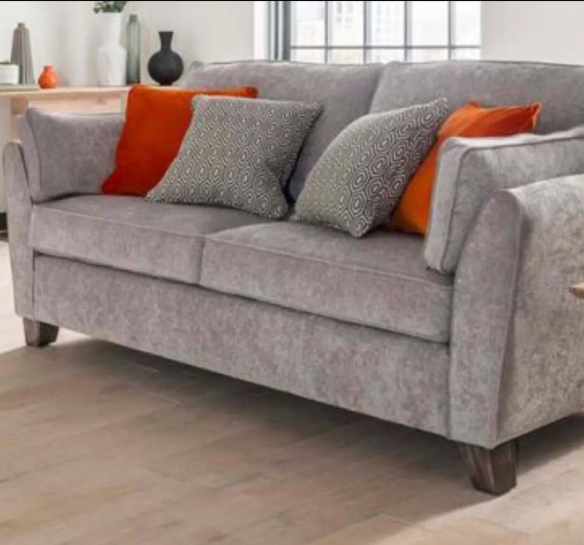 Sofa three seater light grey - Image 2