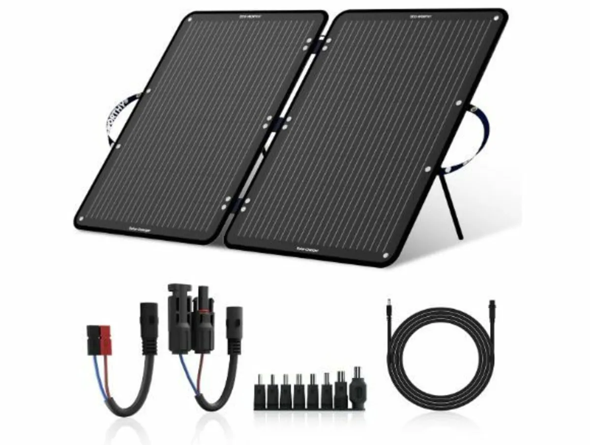 100 W Foldable Solar Panel with 10 Connectors - Image 1