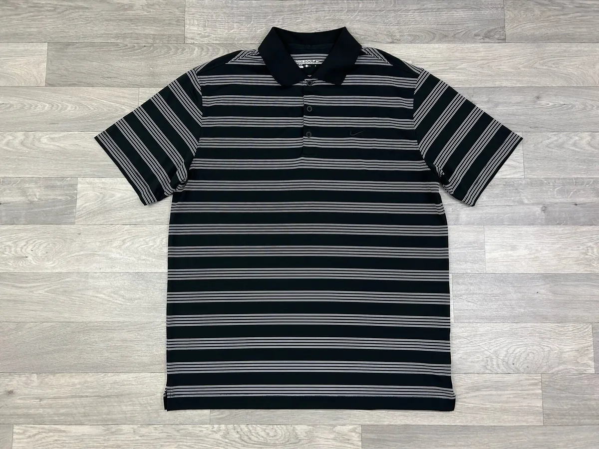 Nike Golf Striped Golf Polo Shirt Mens Large - Image 1