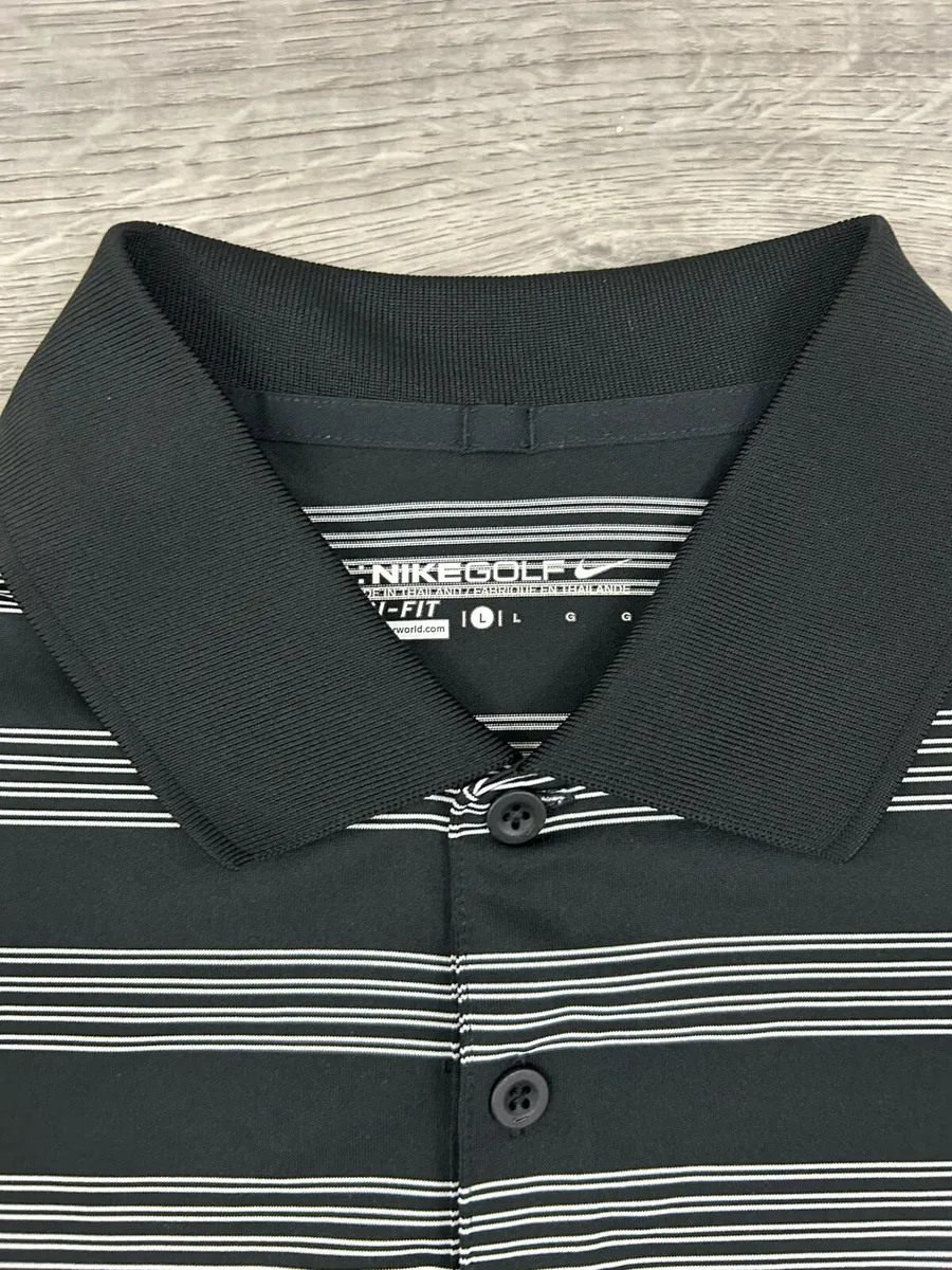 Nike Golf Striped Golf Polo Shirt Mens Large - Image 4