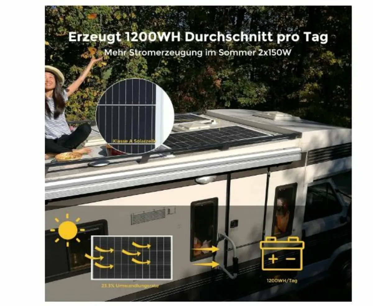 300 W Glass Solar Panel, 18 V Monocrystalline Sola - Image 2