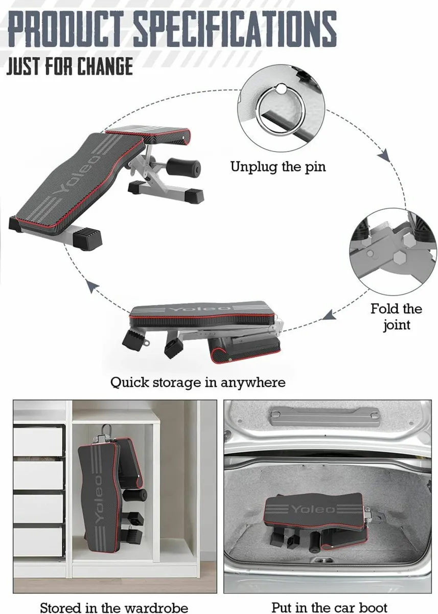 Weight Bench, Adjustable Strength Training Workout - Image 2