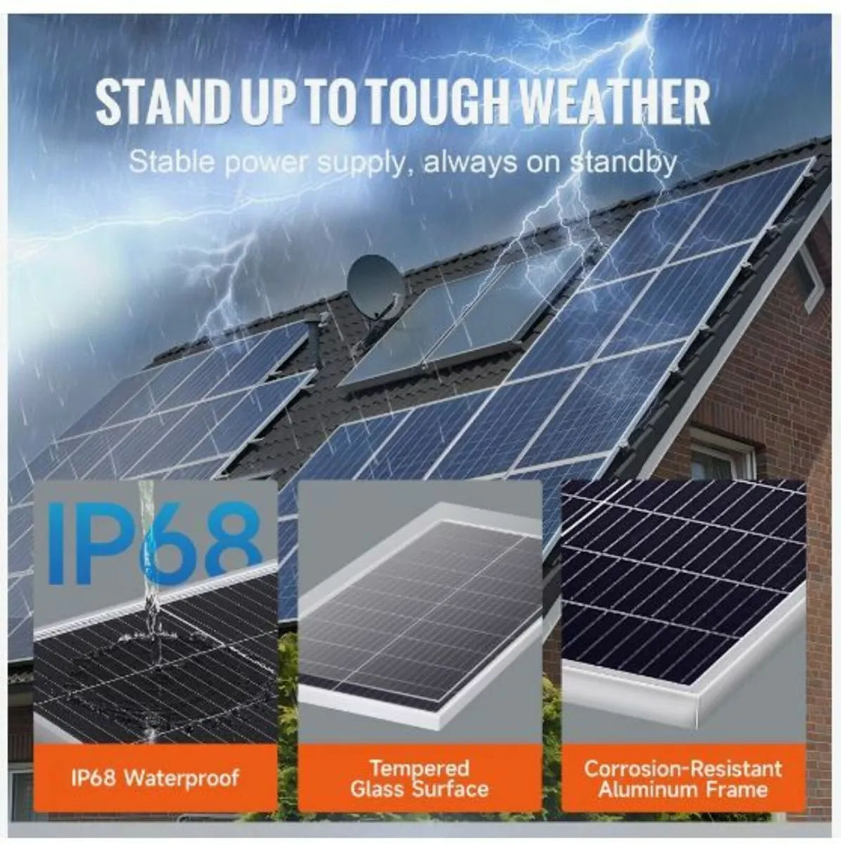 100W Monocrystalline Solar Panel Kit 12V Solar - Image 2