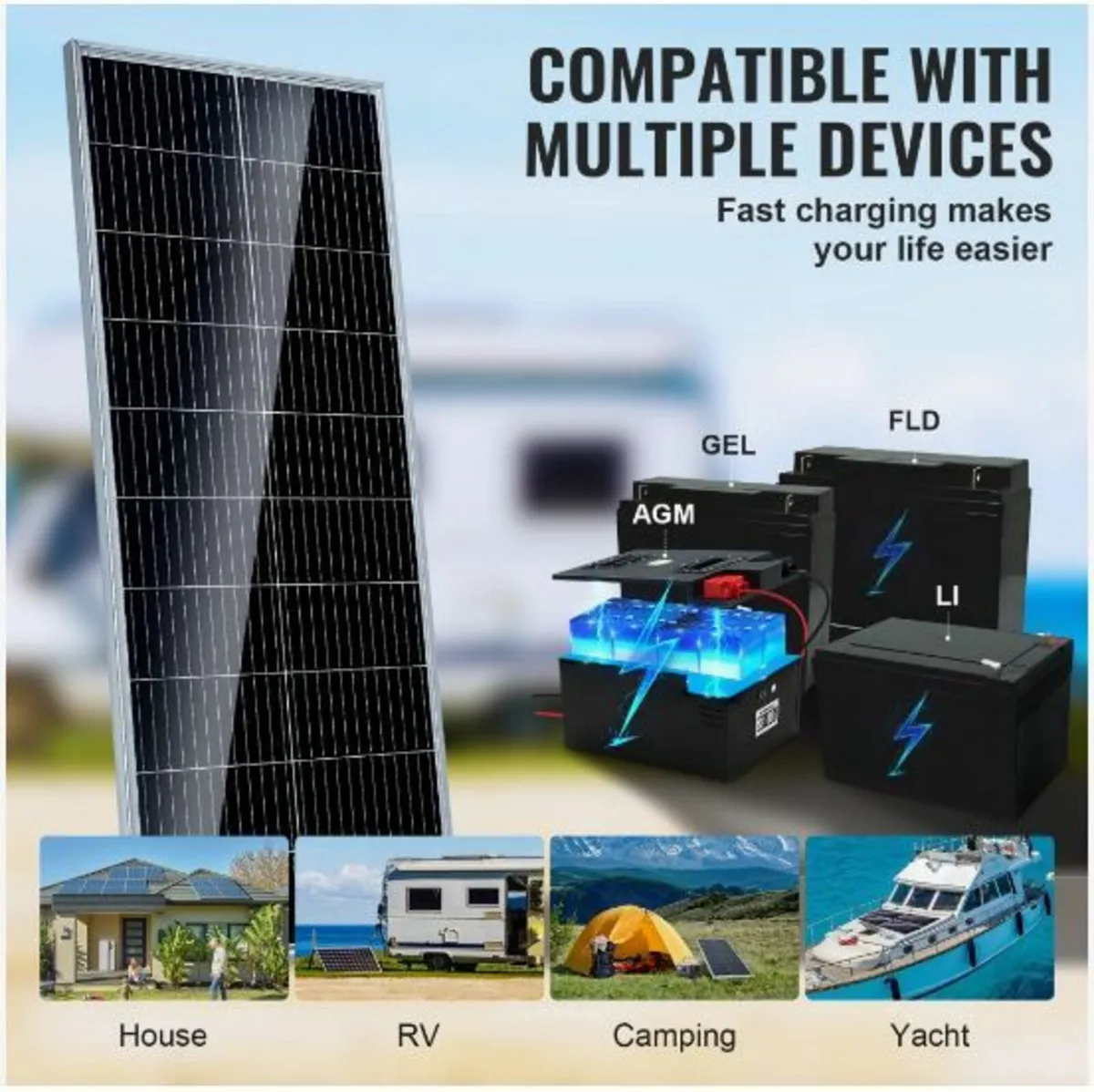 100W Monocrystalline Solar Panel Kit 12V Solar - Image 4