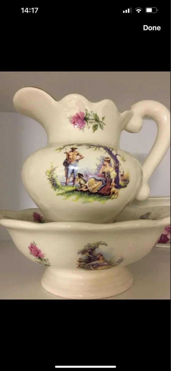 Staffordshire jug and basin