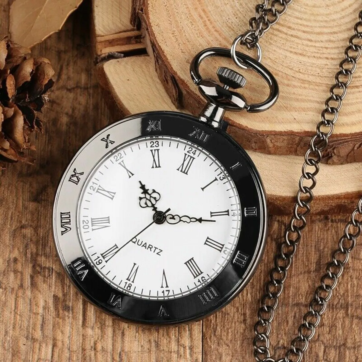 Large dial pocket watch and chain, Free Post - Image 4