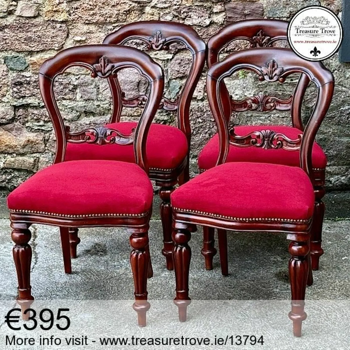 Sets of four vintage and antique dining chairs - Image 1