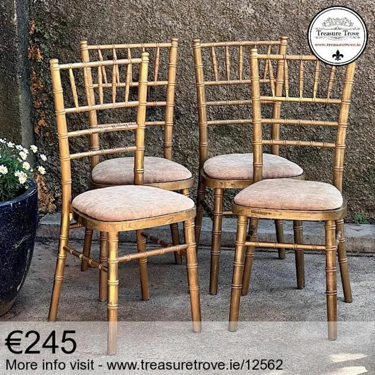 Sets of four vintage and antique dining chairs - Image 3
