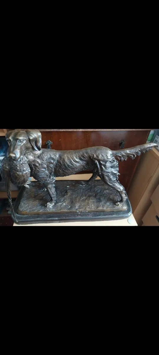 PJ Mène Reproduction of Hunting Dog with Bird - Image 1