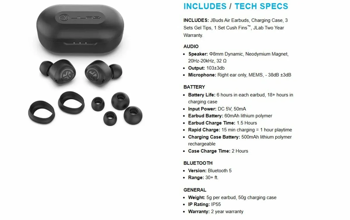JLab Air True Wireless Earbuds - Image 3
