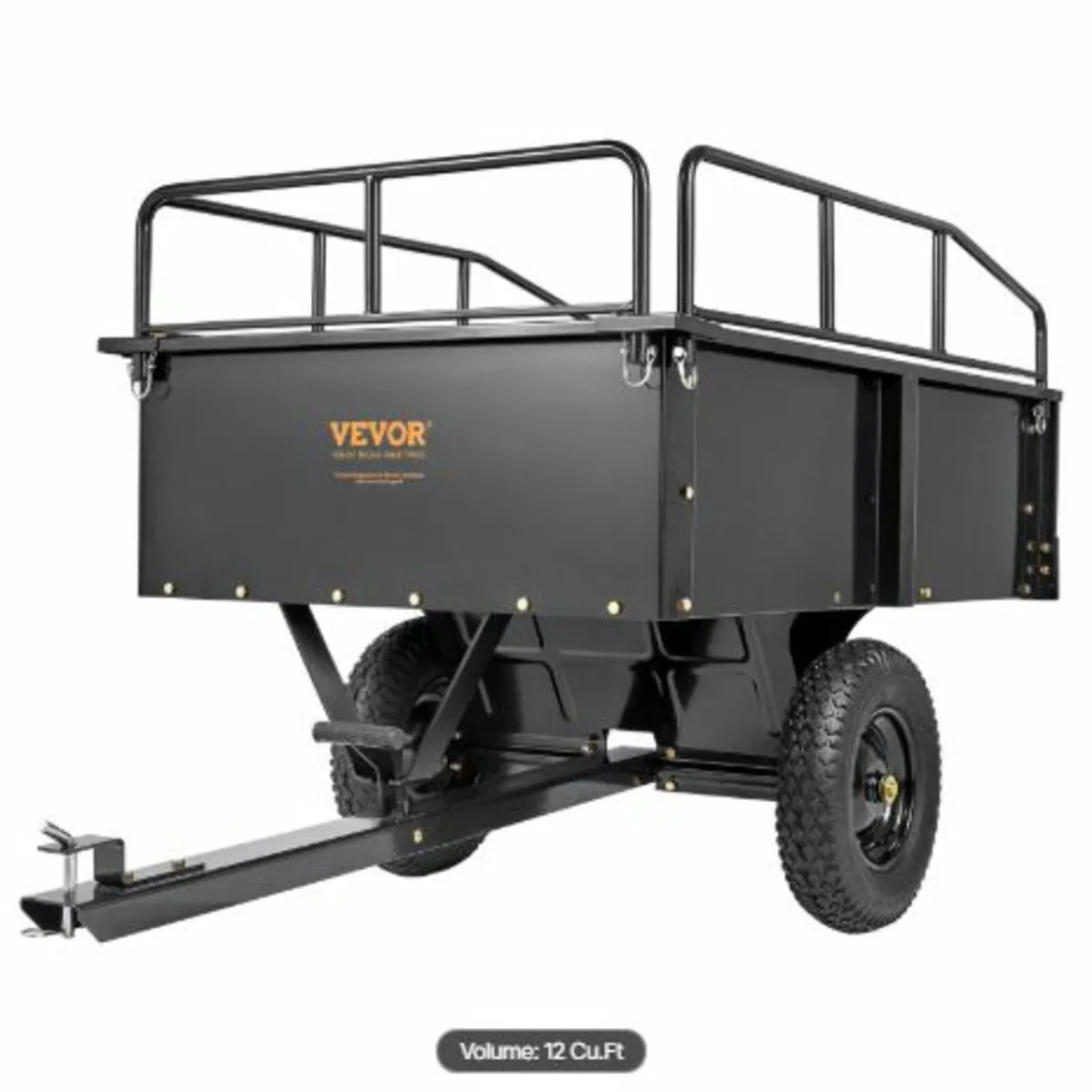 750-Pound Heavy Duty ATV Trailer Steel Dump Cart - Image 1