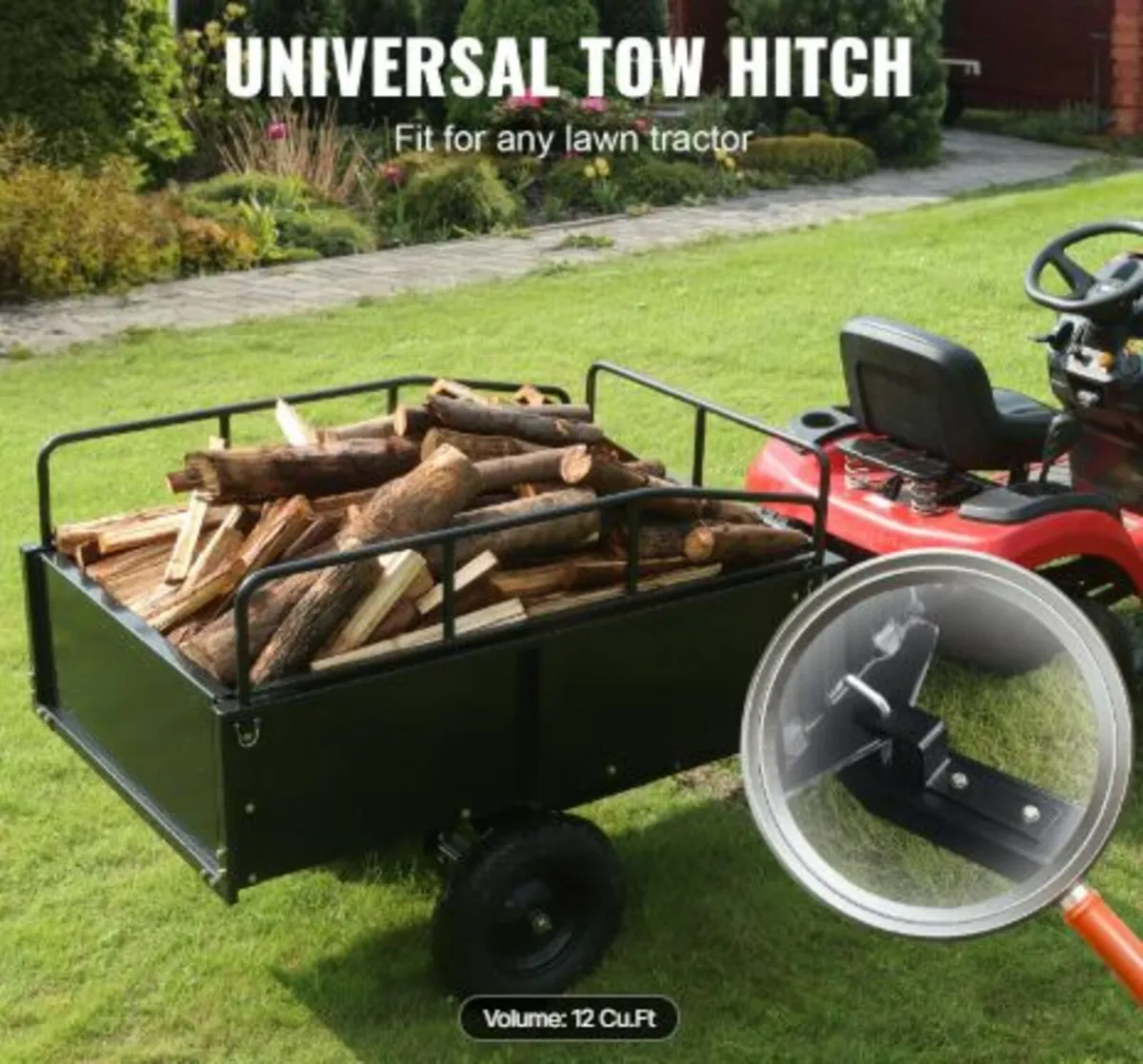 750-Pound Heavy Duty ATV Trailer Steel Dump Cart - Image 3