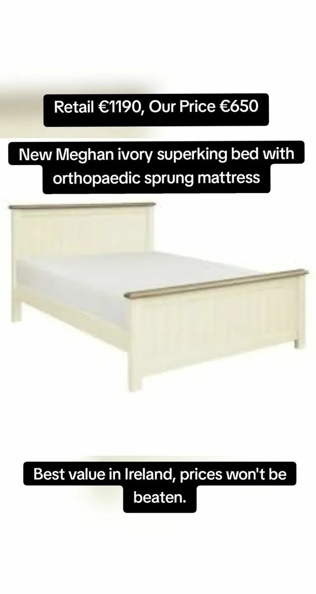 New Meghan 6ft Bed Set (Retail €1190) - Image 1