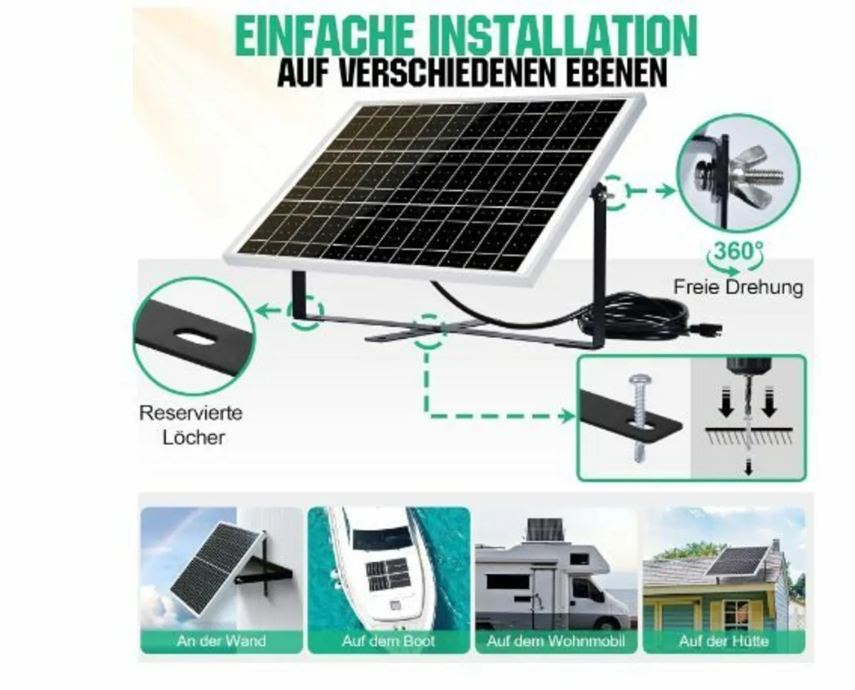 25 W 12 V Monocrystalline Solar - Image 1