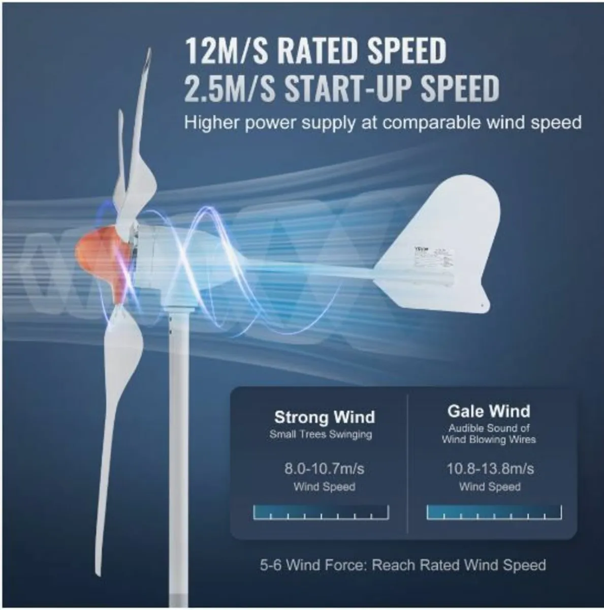 800W Wind Turbine Generator 12V 3-Blade Wind - Image 4