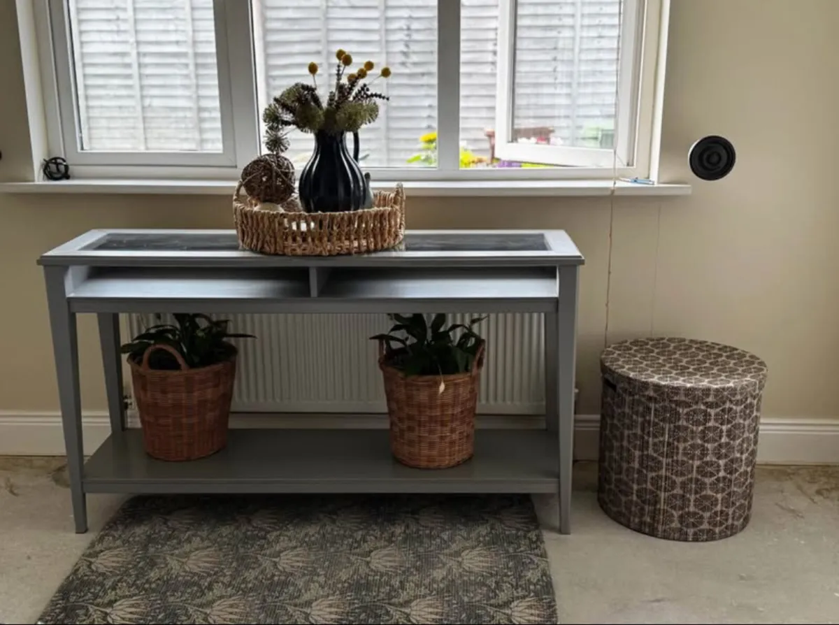IKEA Glass-Top Console Table - Grey I €85 - Image 1