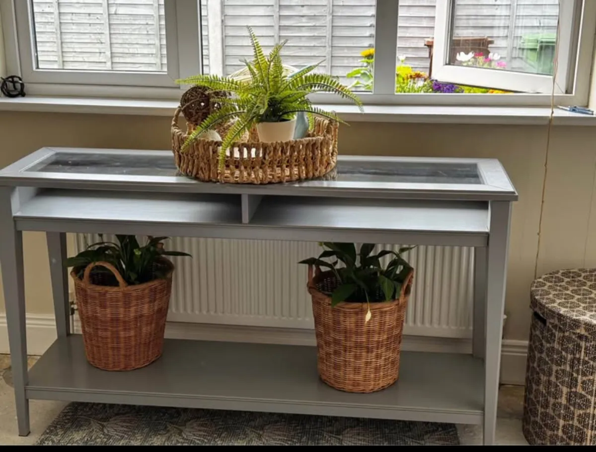 IKEA Glass-Top Console Table - Grey I €85 - Image 2