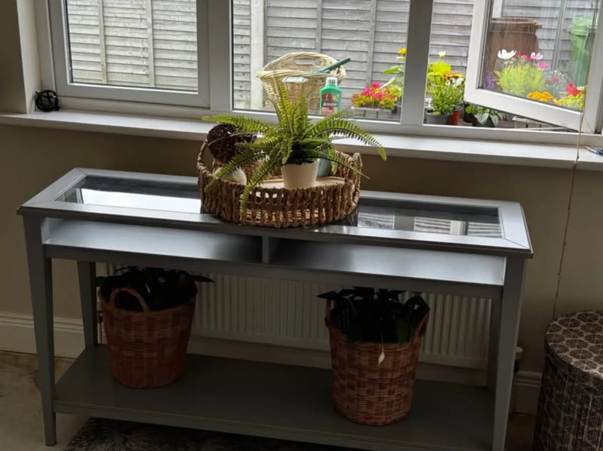 IKEA Glass-Top Console Table - Grey I €85 - Image 3