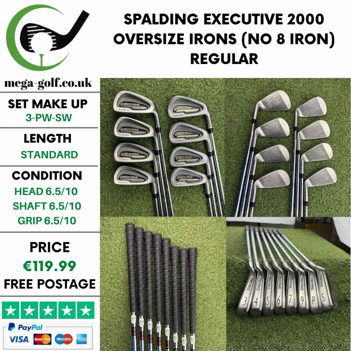 SPALDING EXECUTIVE 2000 OVERSIZE IRONS / 3-PW-SW - Image 1