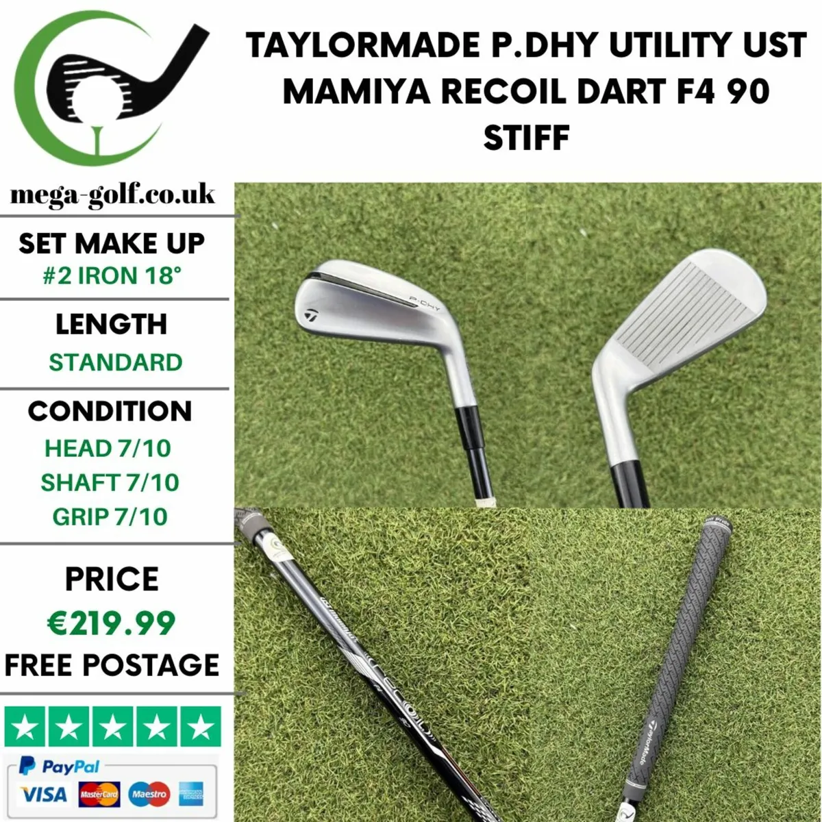 TAYLORMADE P.DHY UTILITY #2 IRON 18° / STIFF - Image 1