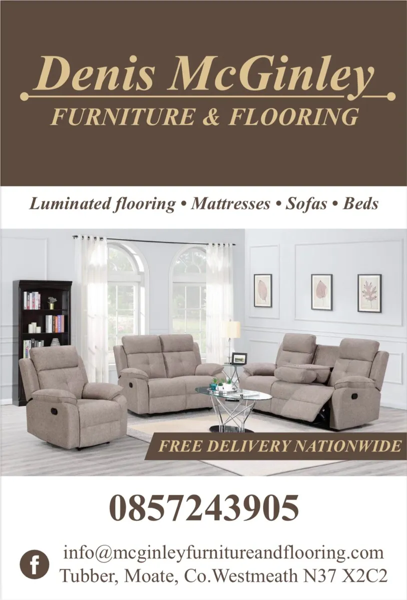 New 3+1+1 Grey Fabric Set Recliner Sofas - Image 1