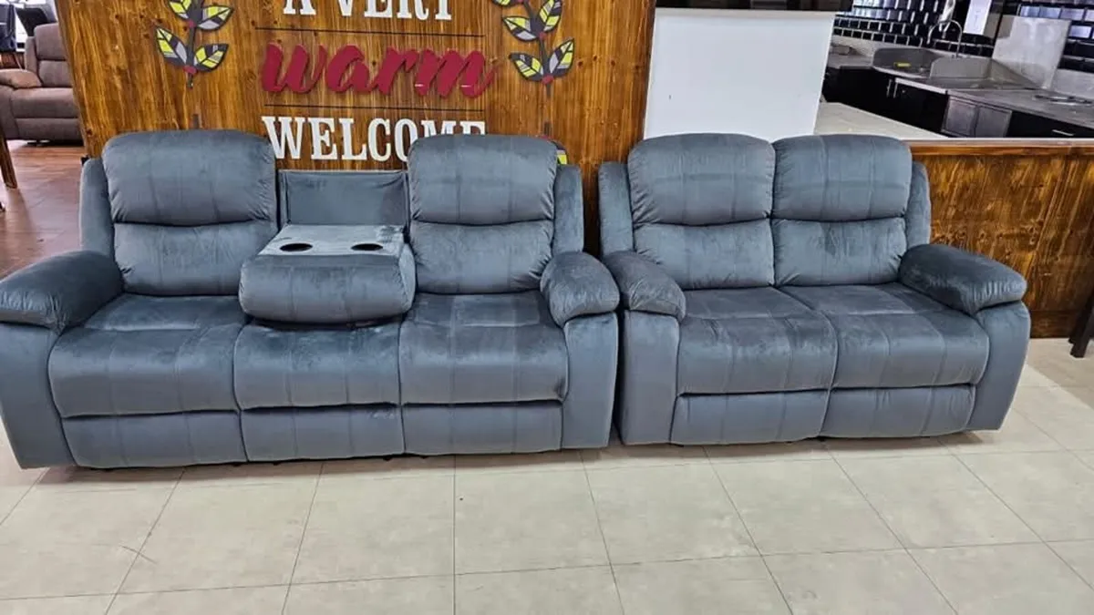 New 3+2 or 3+2+1 Bella Grey Fabric Recliner