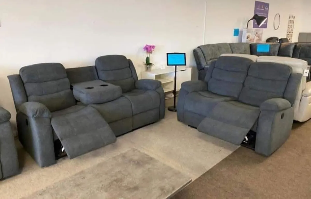 New 3+2 Or 3+2+1 Bella Grey Fabric Recliner