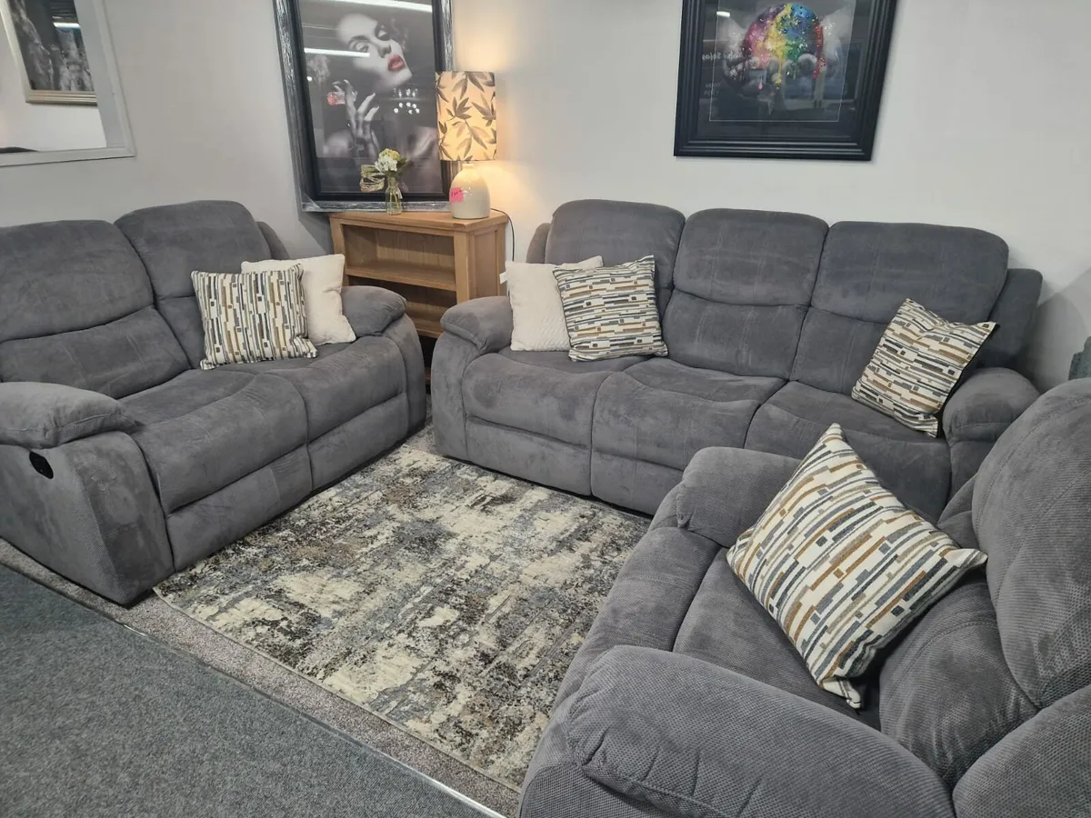 New 3+2 Or 3+2+1 Bella Grey Fabric Recliner