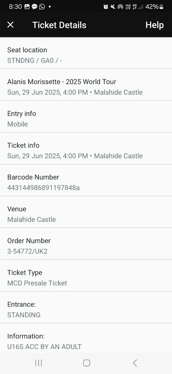 Alanis Morissette Tickets Malahide 29th June - Image 1