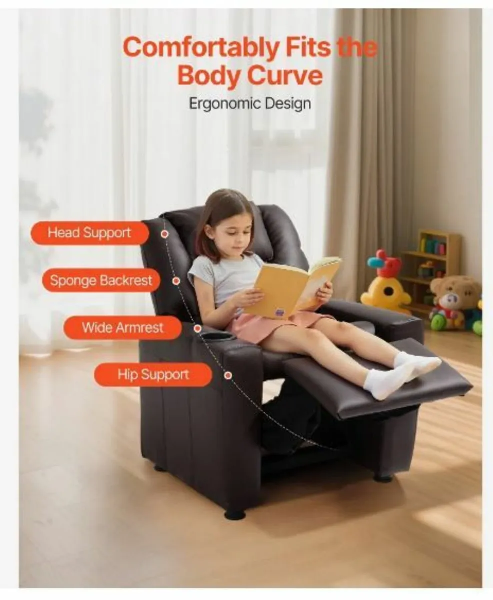 Kids Reclining Chair PU Leather Toddler - Image 2