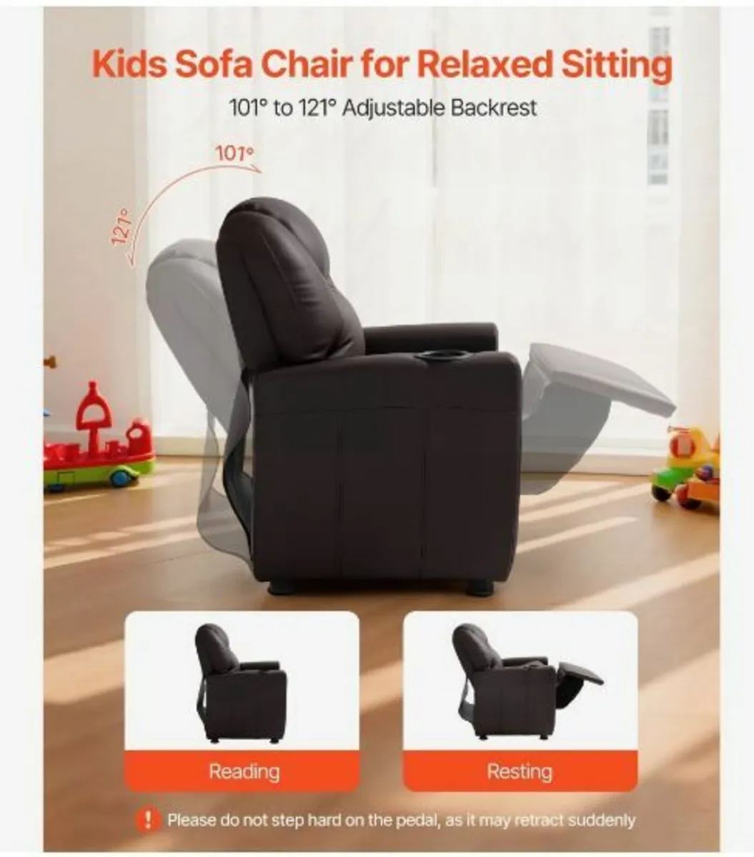 Kids Reclining Chair PU Leather Toddler - Image 3