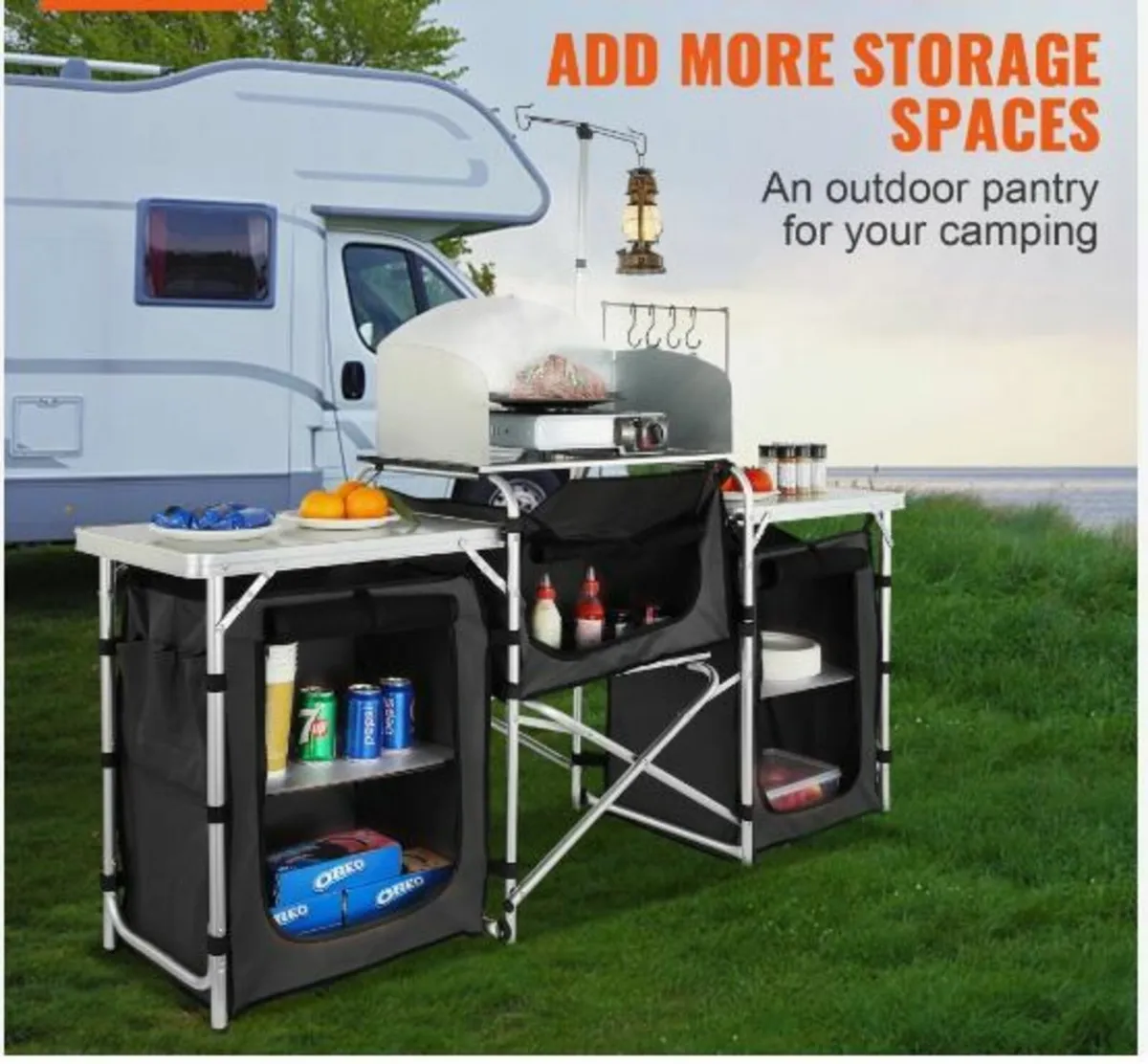 Camping Kitchen Table, Folding Outdoor - Image 3