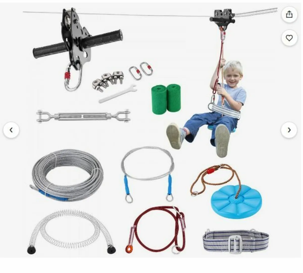 Zipline Kit for Kids and Adult, 80 ft Zip - Image 1