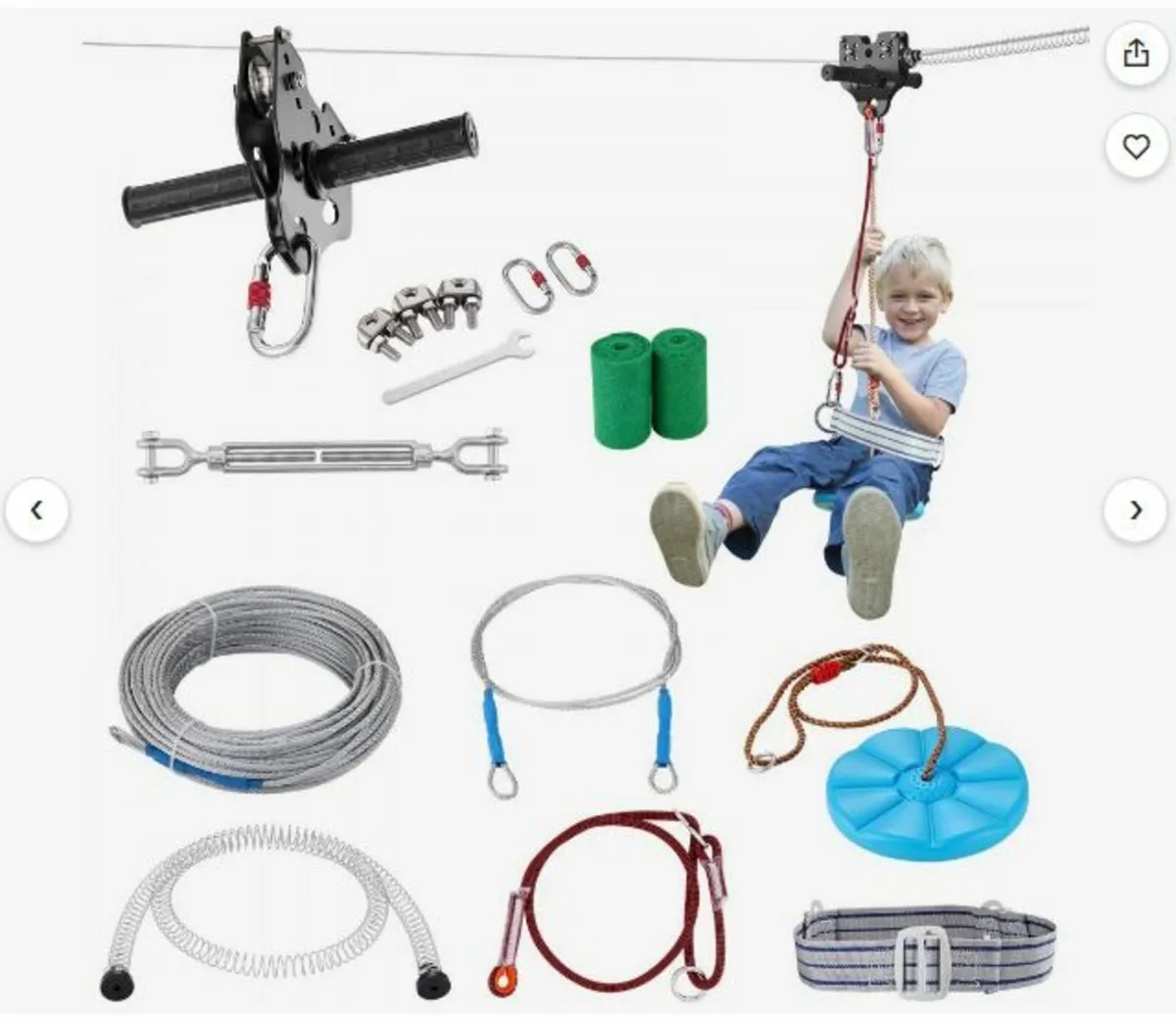 Zipline Kit for Kids and Adult, 100 ft Zip - Image 1