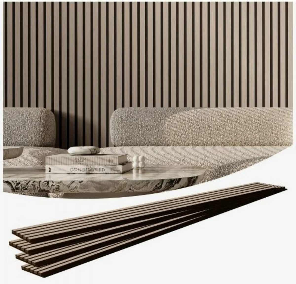 Wood Slat Acoustic Panels 7.9 x 94.5 inch - Image 1