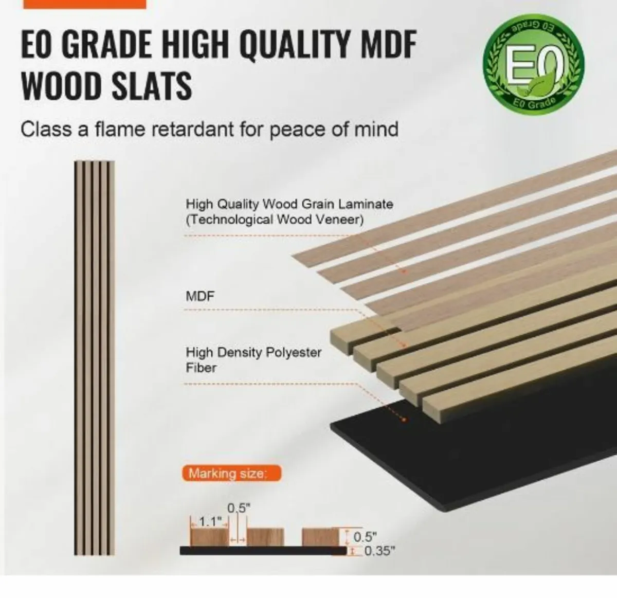 Wood Slat Acoustic Panels 7.9 x 94.5 inch - Image 3