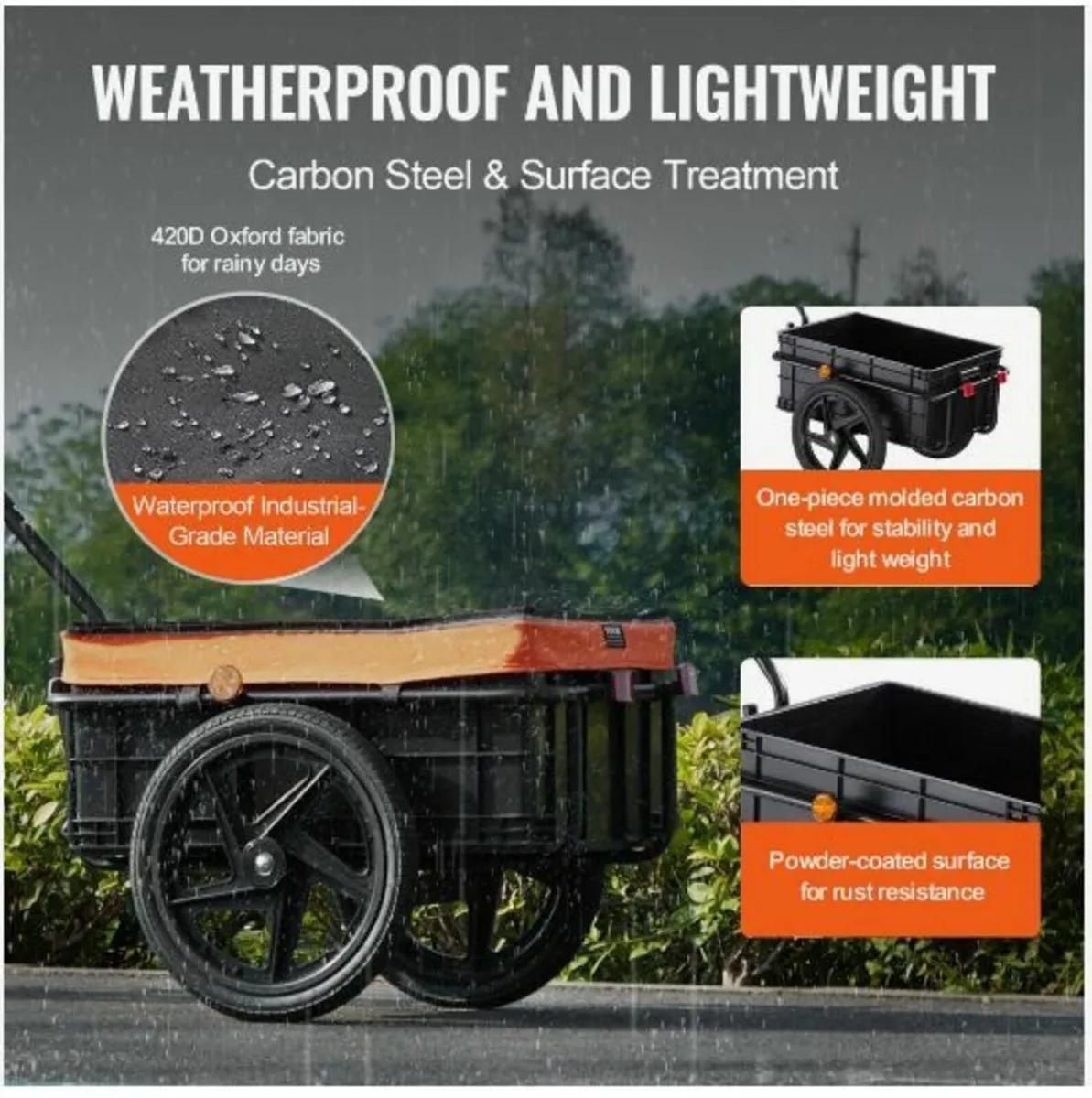 Bike Cargo Trailer, 88 lbs Load Capacity, Heavy-D - Image 4