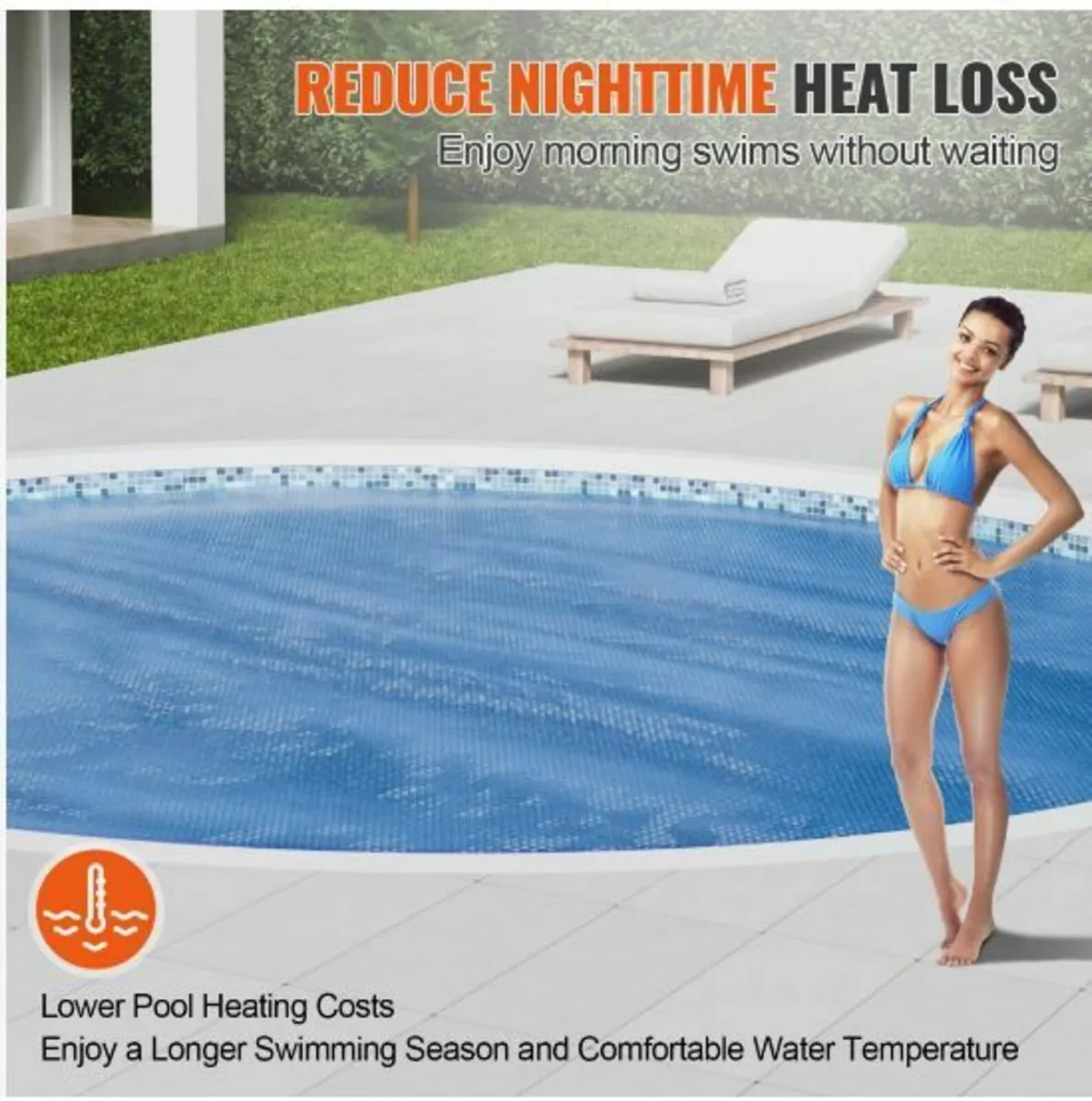 Solar Pool Cover, Φ10 ft Round Solar Blanket - Image 2