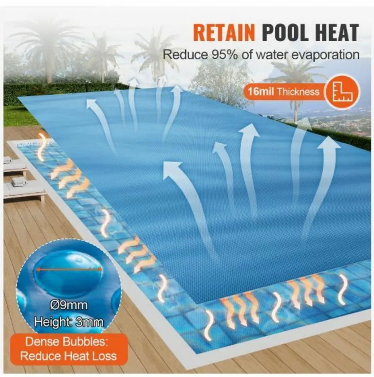 Solar Pool Cover, 36 x 18 ft Rectangle - Image 4