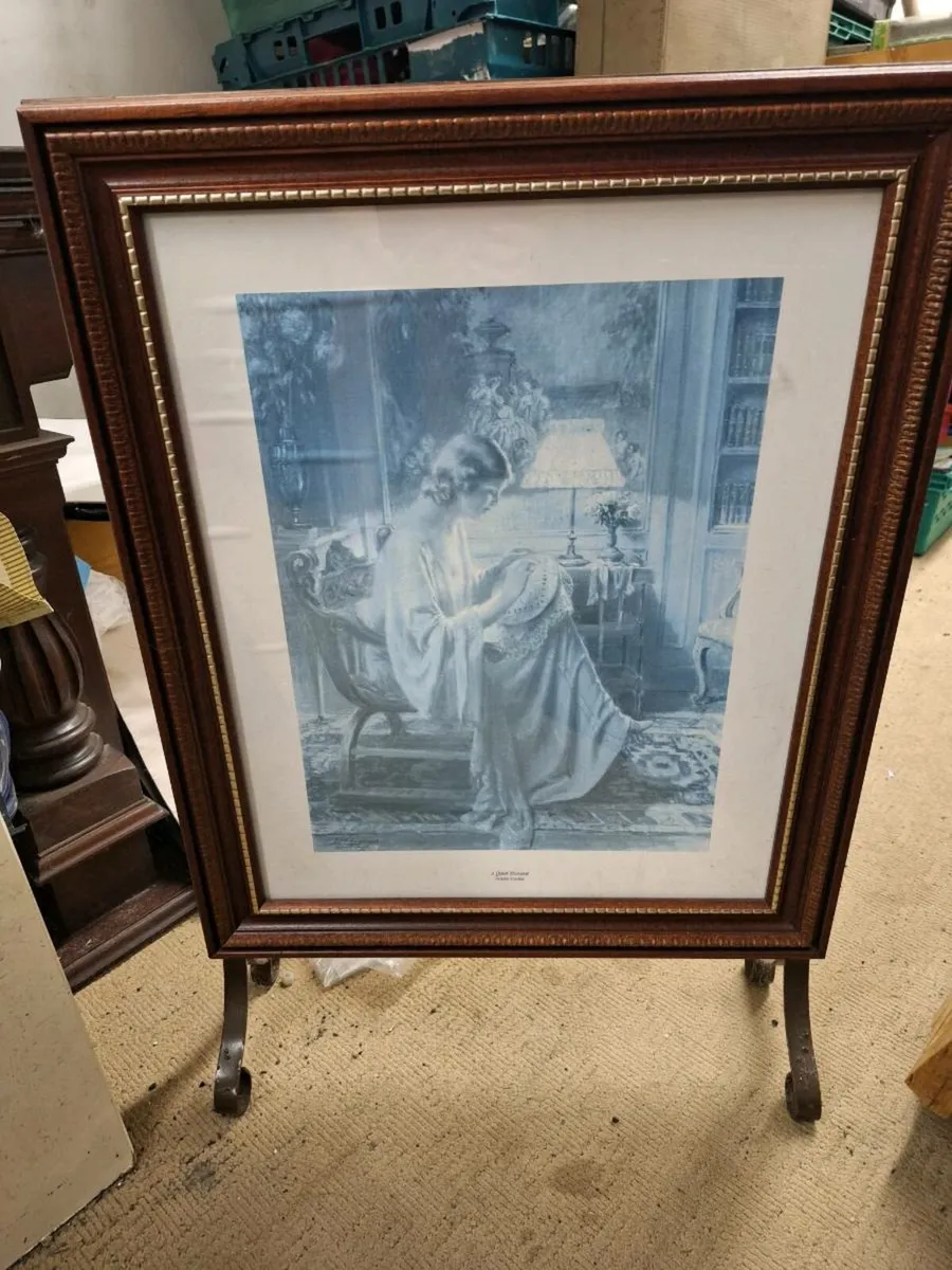 Vintage fire screen