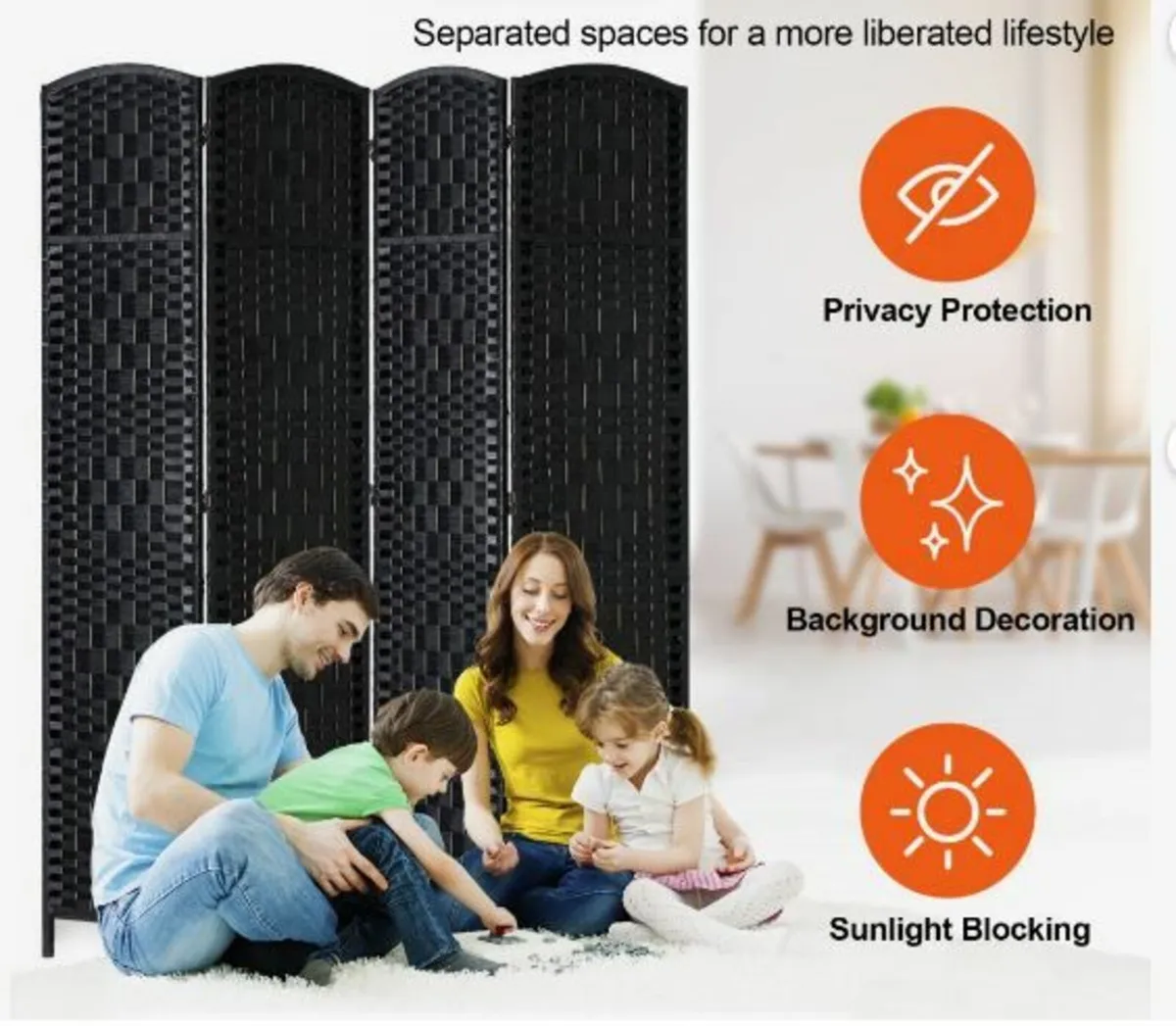 4 Panel Room Divider - Image 3
