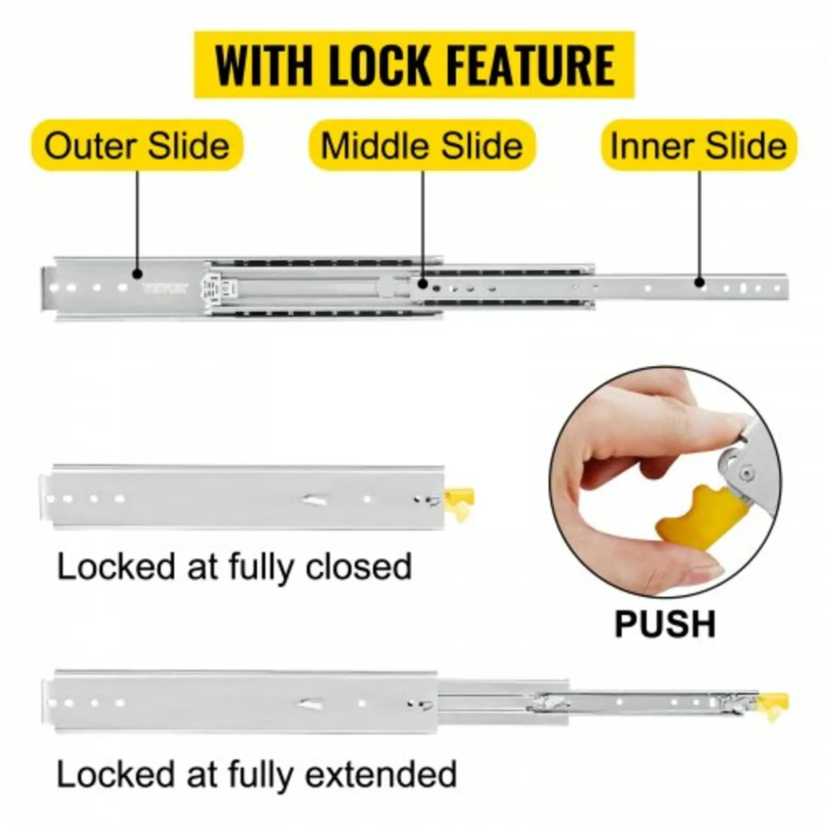 Heavy Duty Drawer Slides 40" Length, Locking Drawe - Image 2